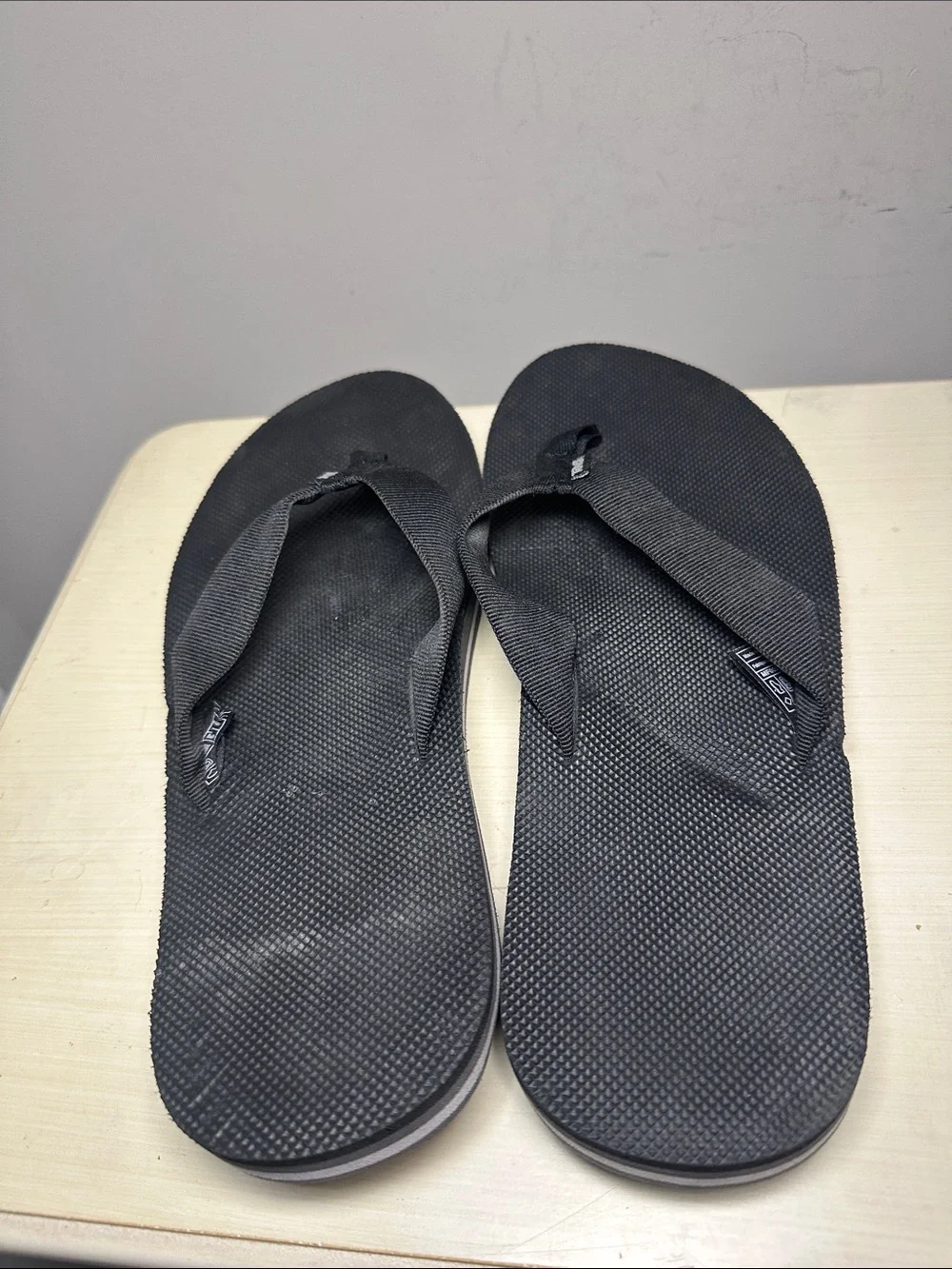 Teva Men's Black Flip-Flop Sandals with Fabric Straps